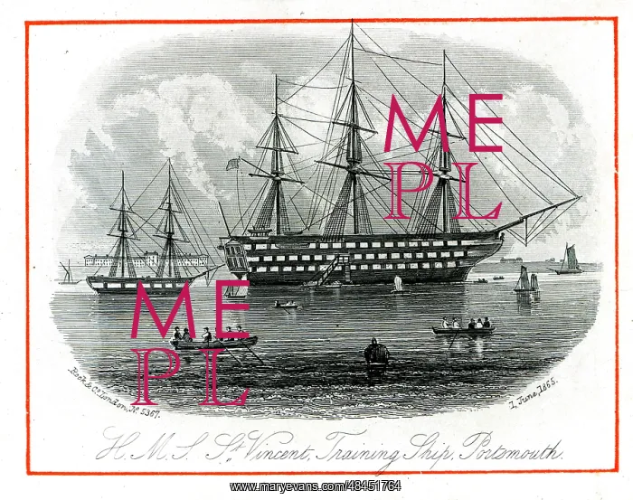 : HMS St Vincent, Royal Navy training ship, Portsmouth : HMS St Vincent, Royal Navy training ship, Portsmouth