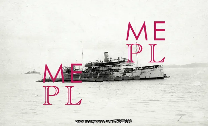 : HMS Titania, British depot ship, with submarines : HMS Titania, British depot ship, with submarines