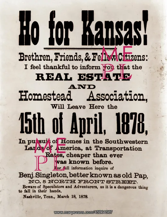 : Ho for Kansas! A broadside by Benjamin Singleton : Ho for Kansas! A broadside by Benjamin Singleton