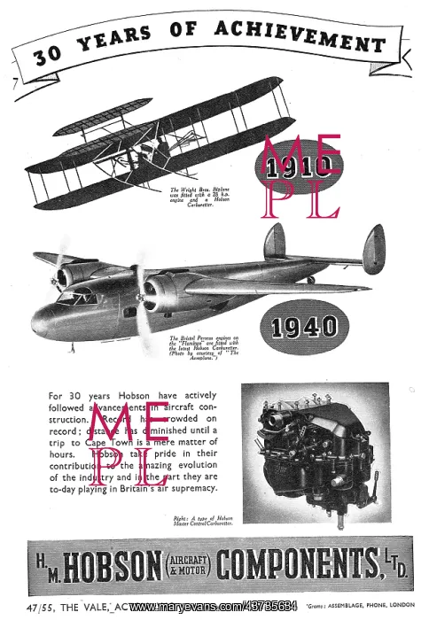 : Hobson Carburetters & Cockpit Controls : Hobson Carburetters & Cockpit Controls