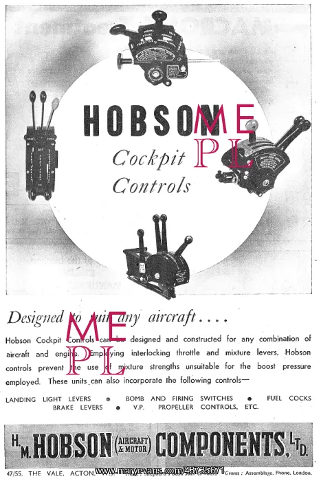 : Hobson Carburetters & Cockpit Controls : Hobson Carburetters & Cockpit Controls