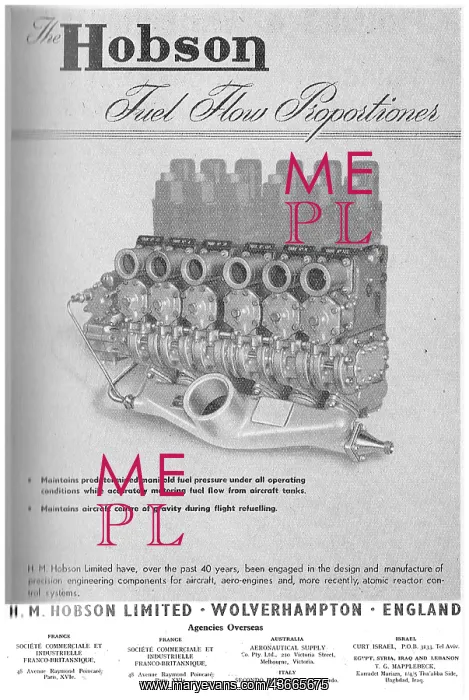 : Hobson Fuel Flow Proportioners : Hobson Fuel Flow Proportioners