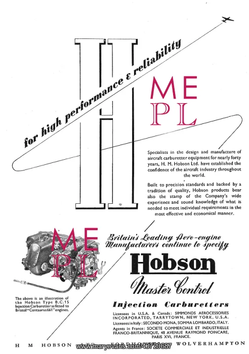 : Hobson Master Control Injection Carburetters : Hobson Master Control Injection Carburetters