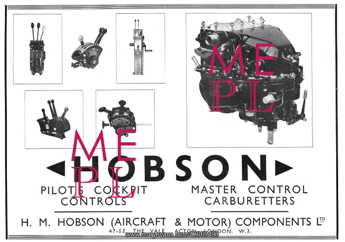 : Hobson Pilot's Cockpit Controls : Carburetter Controls : Hobson Pilot's Cockpit Controls : Carburetter Controls