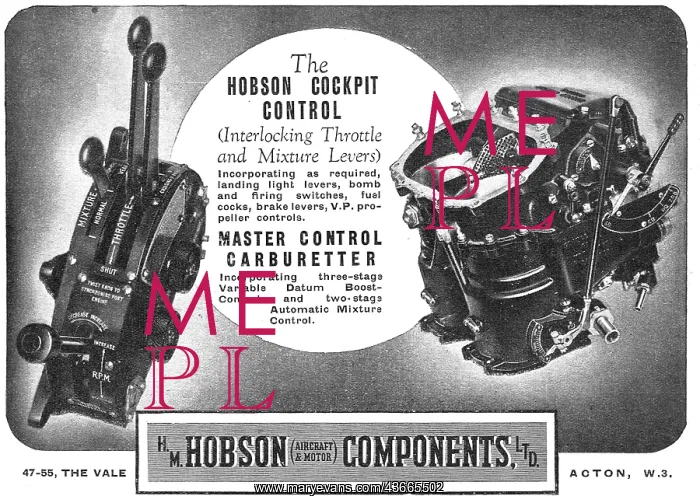 : Hobson Pilot's Cockpit Controls : Carburetter Controls : Hobson Pilot's Cockpit Controls : Carburetter Controls