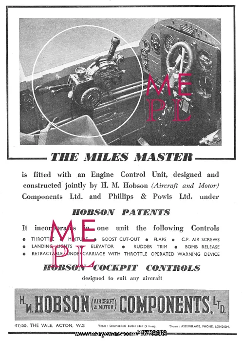 : Hobson Pilot's Cockpit Controls : Carburetter Controls : Hobson Pilot's Cockpit Controls : Carburetter Controls