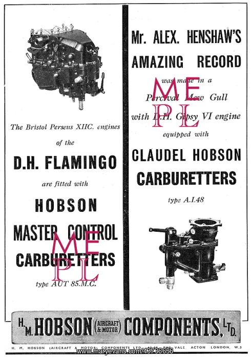 : Hobson Pilot's Cockpit Controls : Carburetter Controls : Hobson Pilot's Cockpit Controls : Carburetter Controls