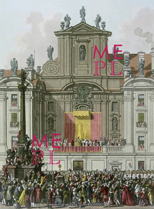 : Am Hof. Pope Pius VI. issuing the blessing at the so-called Kirche am Hof : Am Hof. Pope Pius VI. issuing the blessing at the so-called Kirche am Hof