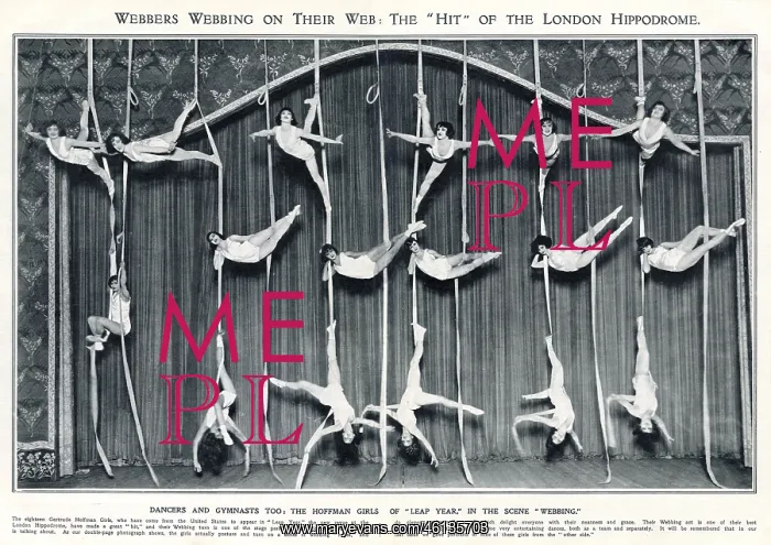 : The Hoffman Girls performing webbing act, London Hippodrome : The Hoffman Girls performing webbing act, London Hippodrome