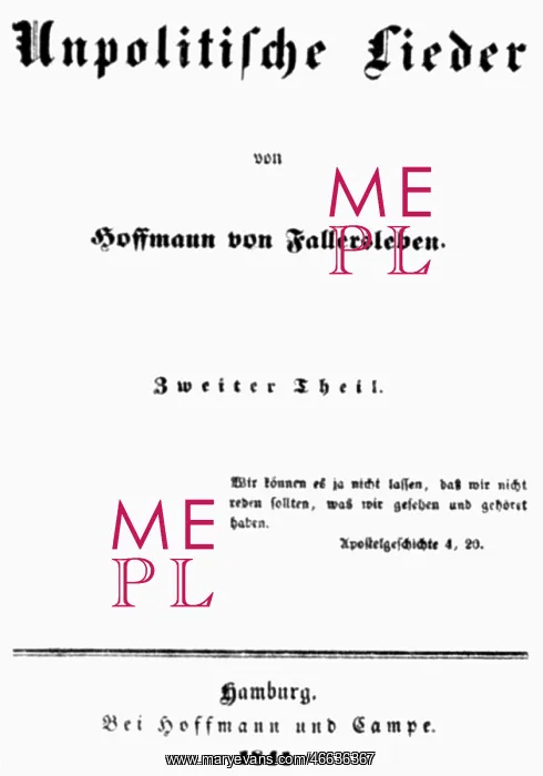 : Hoffmann von Fallersleben, August Heinrich, 2.4.1798 : Hoffmann von Fallersleben, August Heinrich, 2.4.1798