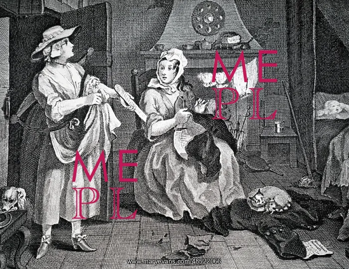 : Detail from Hogarth's engraving The Distrust Poet : Detail from Hogarth's engraving The Distrust Poet