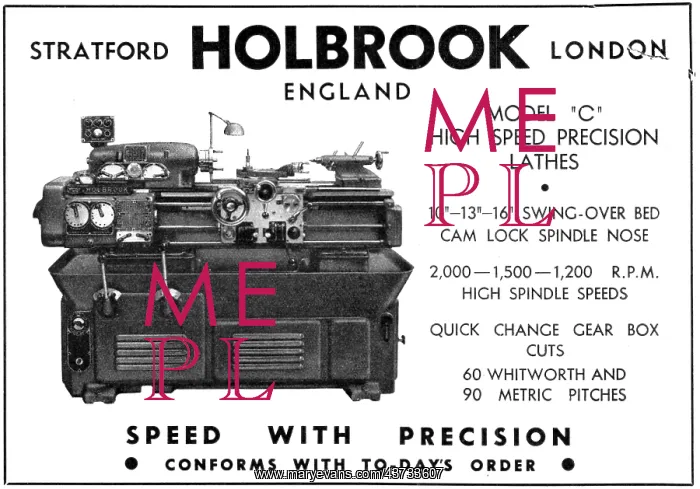 : Holbrook Lathes Holbrook Machine Tools 1944 : Holbrook Lathes Holbrook Machine Tools 1944