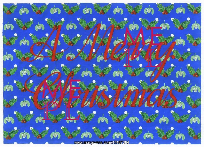 : Holly and Mistletoe with A Merry Christmas : Holly and Mistletoe with A Merry Christmas