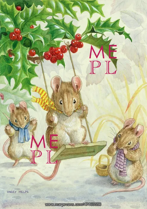 : The Holly Swing - snowscene ' mouse on swing : The Holly Swing - snowscene ' mouse on swing