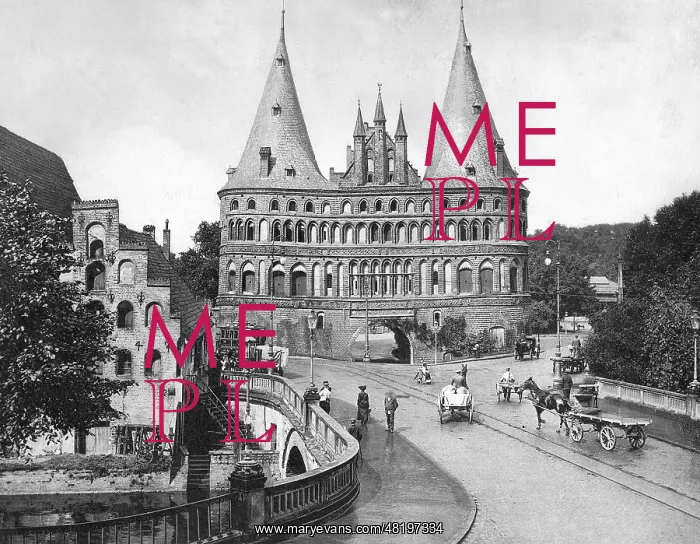 : Holsten Gate in Luebeck, 1911 : Holsten Gate in Luebeck, 1911