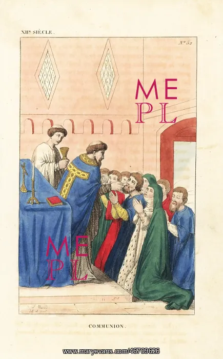 : Holy communion ceremony, 12th century : Holy communion ceremony, 12th century