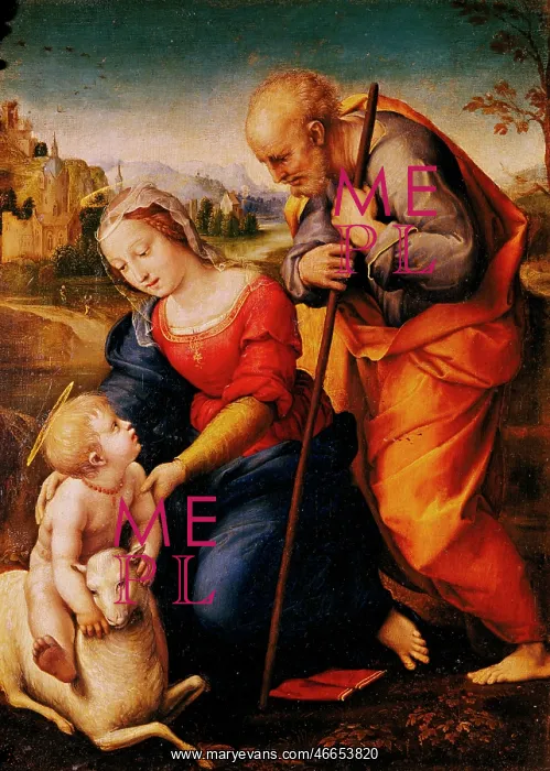 : The Holy Family with a Lamb, by Raphael : The Holy Family with a Lamb, by Raphael