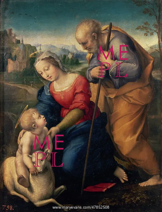 : The Holy Family with a Lamb, by Raphael : The Holy Family with a Lamb, by Raphael