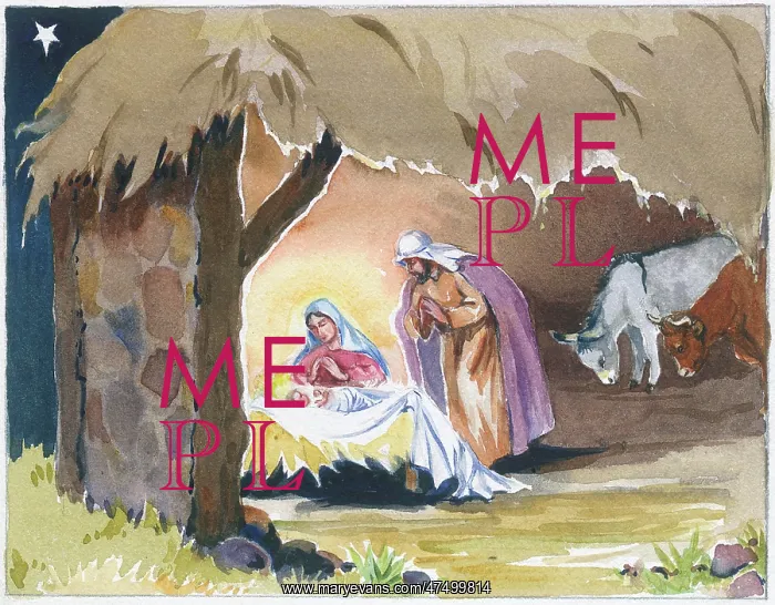: Holy Family with ox and ass behind : Holy Family with ox and ass behind