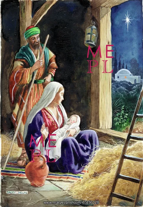 : Holy Family in stable and star over Bethlehem