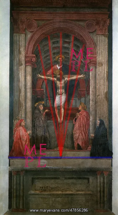 : Holy Trinity, by Masaccio - Vanishing Point - 1 / 2 : Holy Trinity, by Masaccio - Vanishing Point - 1 / 2