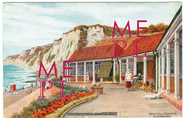 : Holywell Chalets, Eastbourne, cliffs and seashore : Holywell Chalets, Eastbourne, cliffs and seashore
