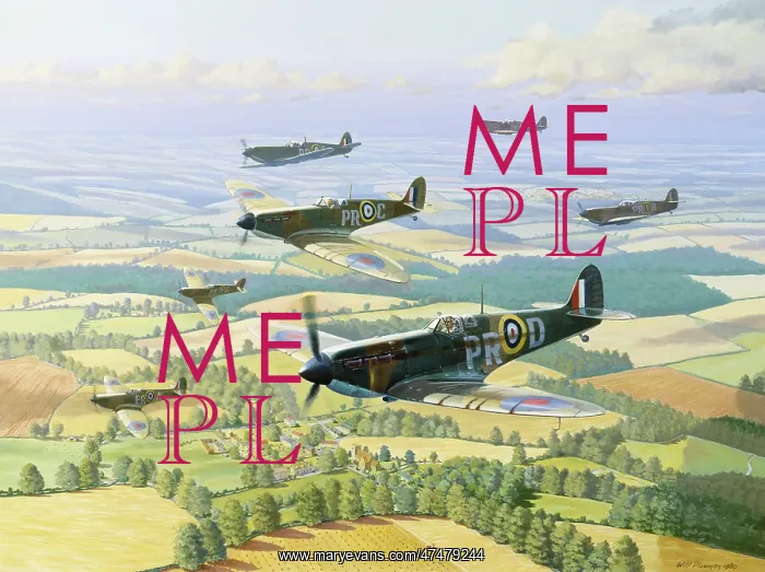 : Home to Roost ' Spitfires over countryside : Home to Roost ' Spitfires over countryside