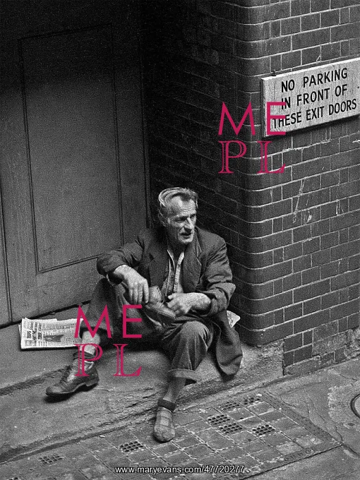 : Homeless man in doorway : Homeless man in doorway