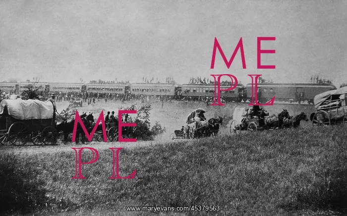 : Homesteaders taking the first train into the : Homesteaders taking the first train into the
