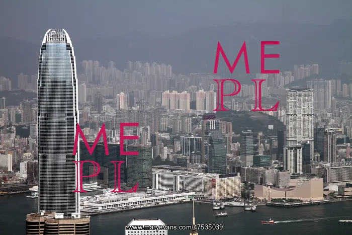  : Hong Kong. View from The Peak showing Two IFC and the Kowloon skyline in Hong Kong, China