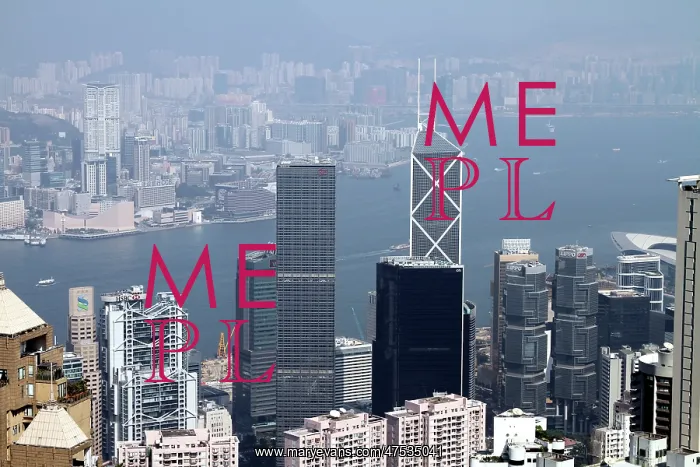 : Hong Kong skyline from The Peak showing the Cheung Kong Centre, the Bank of China Tower : Hong Kong skyline from The Peak showing the Cheung Kong Centre, the Bank of China Tower