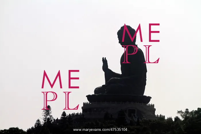  : Hong Kong. Silhouette of the Tian Tan Buddha statue on Lantau Island in Hong Kong, China