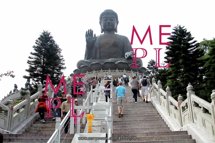  : Hong Kong. The Tian Tan Big Buddha statue on Lantau Island in Hong Kong, China
