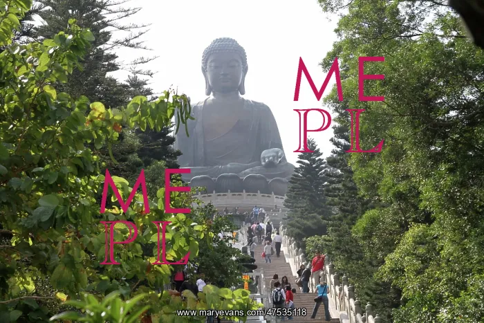  : Hong Kong. The Tian Tan Big Buddha statue on Lantau Island in Hong Kong, China