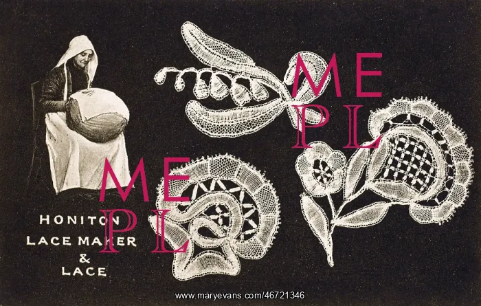 : Honiton, Devon - Lace maker and her work : Honiton, Devon - Lace maker and her work