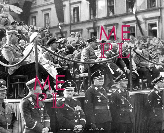 : Honorary stand during procession, Odeon Platz, Munich : Honorary stand during procession, Odeon Platz, Munich