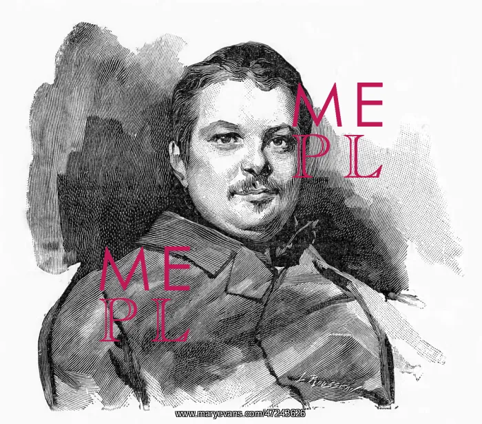 : Honore de Balzac engraving by Rousseau : Honore de Balzac engraving by Rousseau