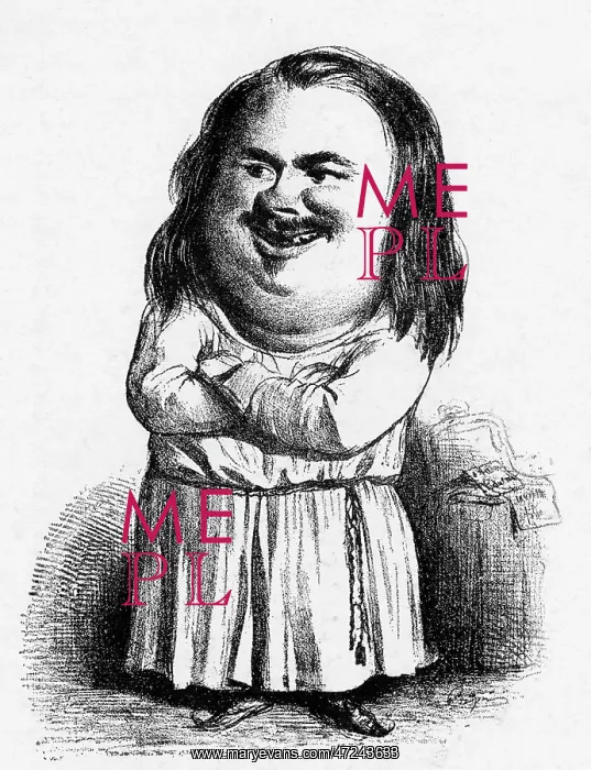 : Honore Balzac, Satirical caricature : Honore Balzac, Satirical caricature