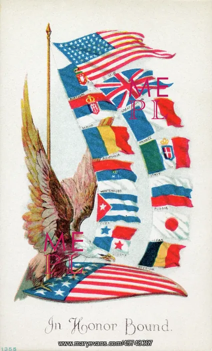 : In Honour Bound - Patriotic postcard - WW1 : In Honour Bound - Patriotic postcard - WW1