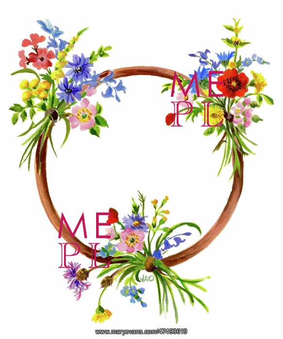  : Hoop with three bunches of wild flowers