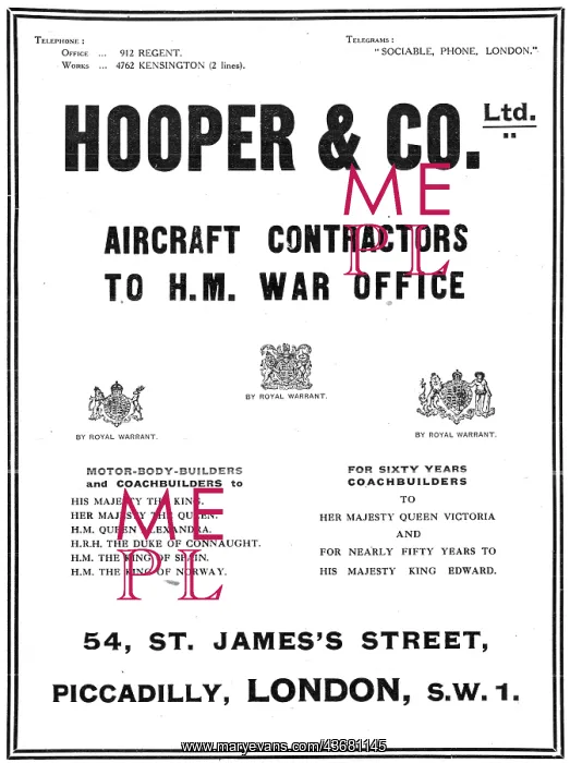 : Hooper & Co - Coachbuilders & Aeronautical Engineers : Hooper & Co - Coachbuilders & Aeronautical Engineers