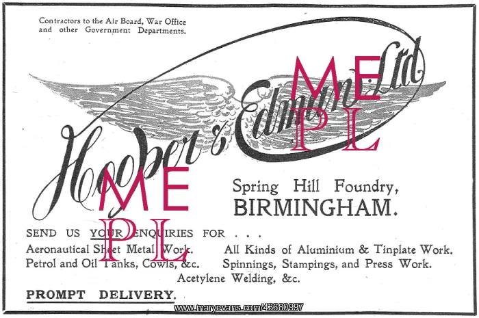  : Hooper & Edman. - Aeronautical Sheet Metal Workers