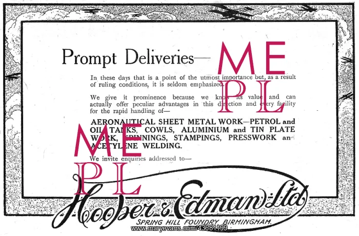 : Hooper & Edman. - Aeronautical Sheet Metal Workers : Hooper & Edman. - Aeronautical Sheet Metal Workers