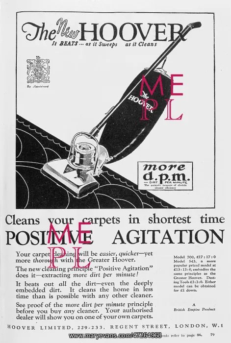 : HOOVER ADVERT 1928 : HOOVER ADVERT 1928