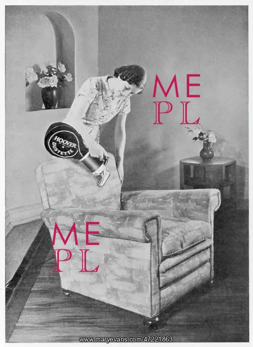 : HOOVERING A CHAIR 1930S : HOOVERING A CHAIR 1930S