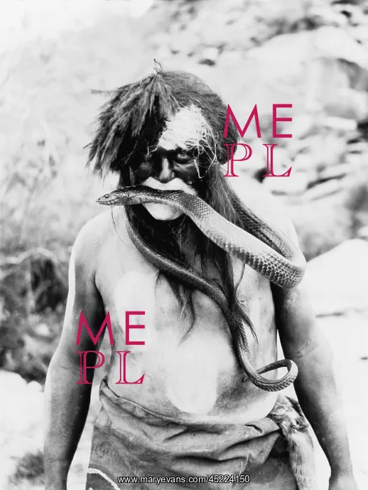 : Hopi Indian with painted face and body and ? : Hopi Indian with painted face and body and ?