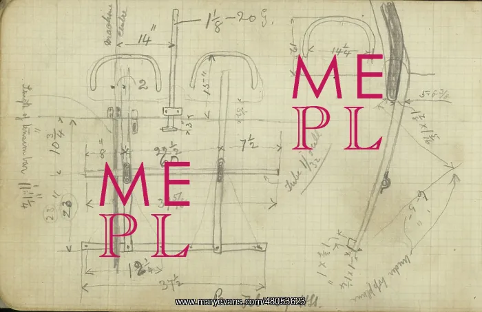 : Horace Short's notebook - sketches of Wright Flyer at Pau : Horace Short's notebook - sketches of Wright Flyer at Pau