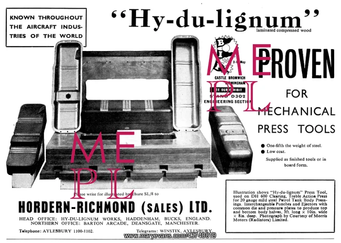 : Hordern Richmond Hydulignum - Press Tools : Hordern Richmond Hydulignum - Press Tools