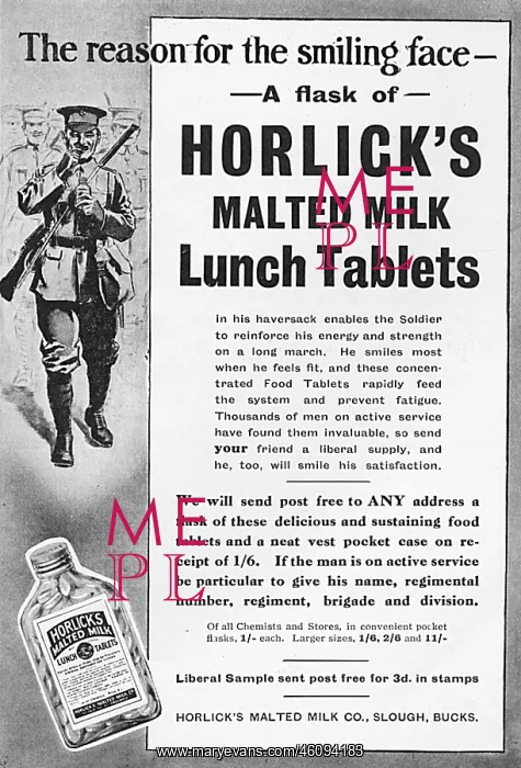 : Horlick's advertisement, World War I : Horlick's advertisement, World War I