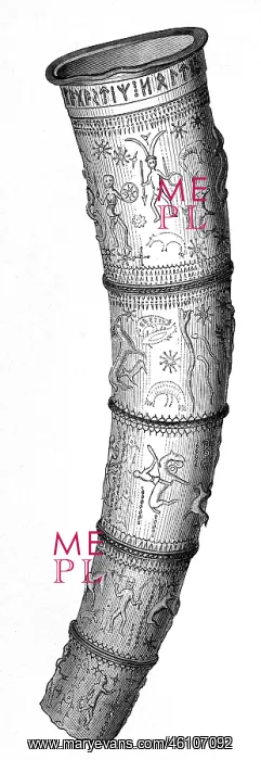 : Horn of an animal with runes : Horn of an animal with runes